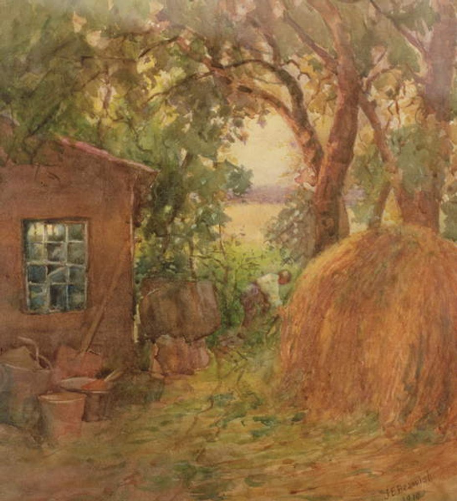 Detail of Corner of a rickyard, 1910 by Janie E. Beamish