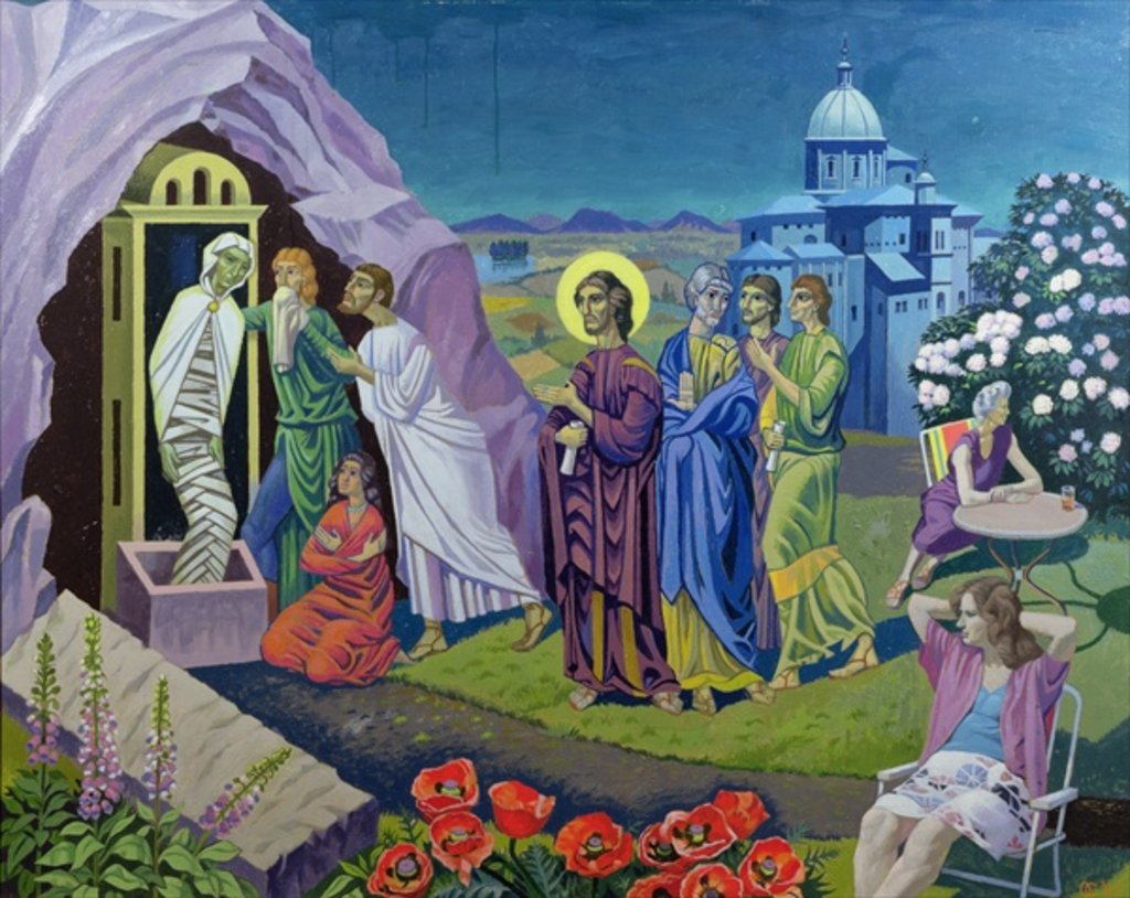 Detail of The Raising of Lazarus, 1987 by Osmund Caine