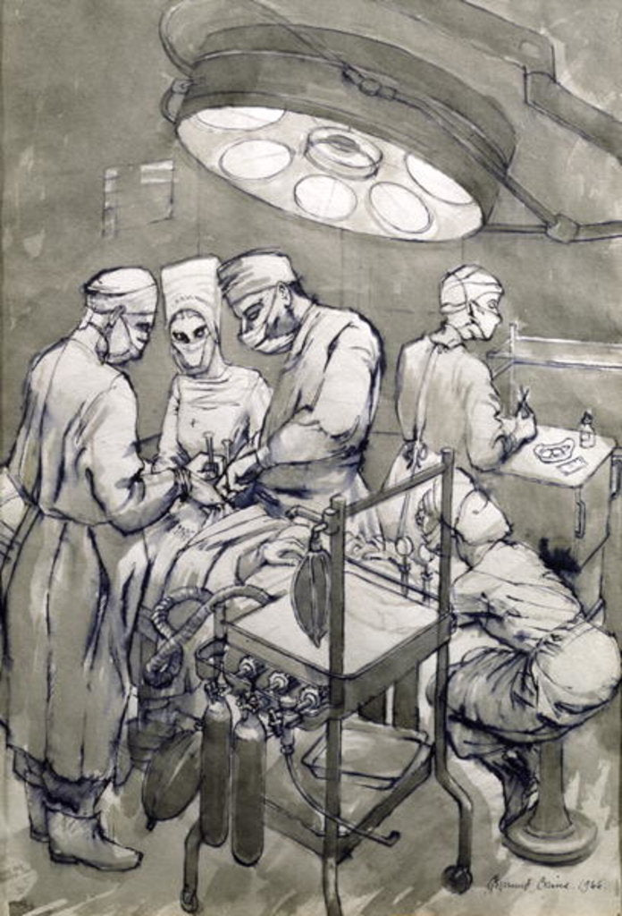 Detail of The Operation Theatre, 1966 by Osmund Caine