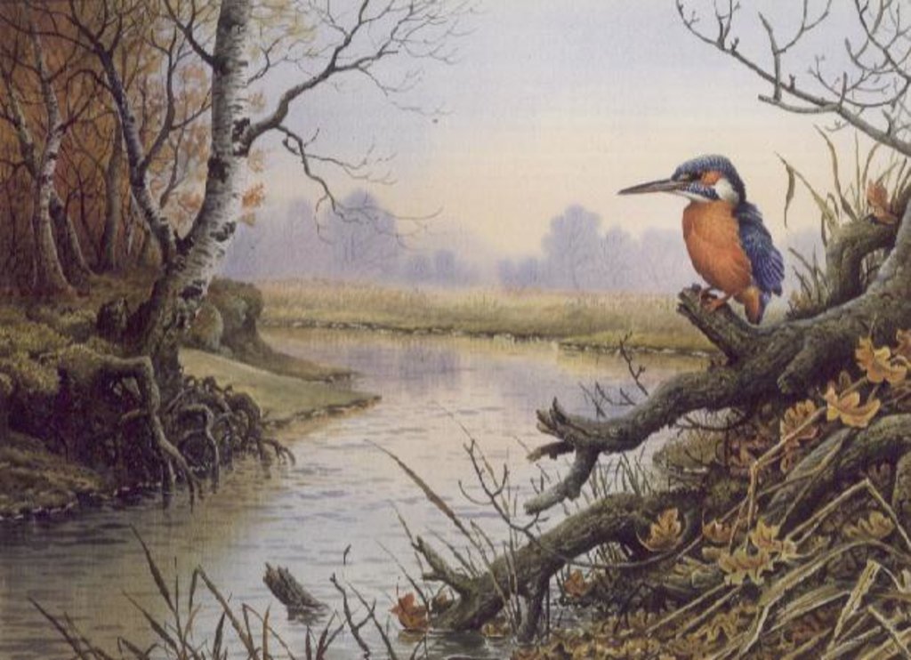 Detail of Kingfisher: Autumn River Scene by Carl Donner