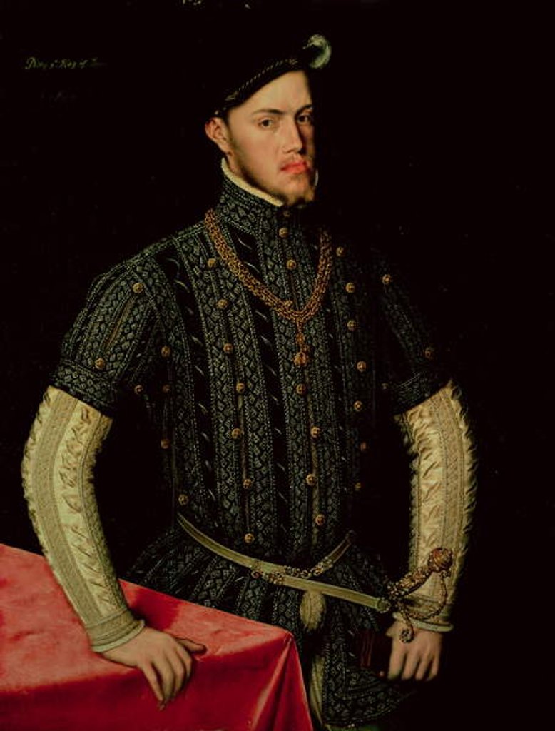 Detail of King Philip II of Spain, 1549-55 by Anthonis van Dashorst Mor