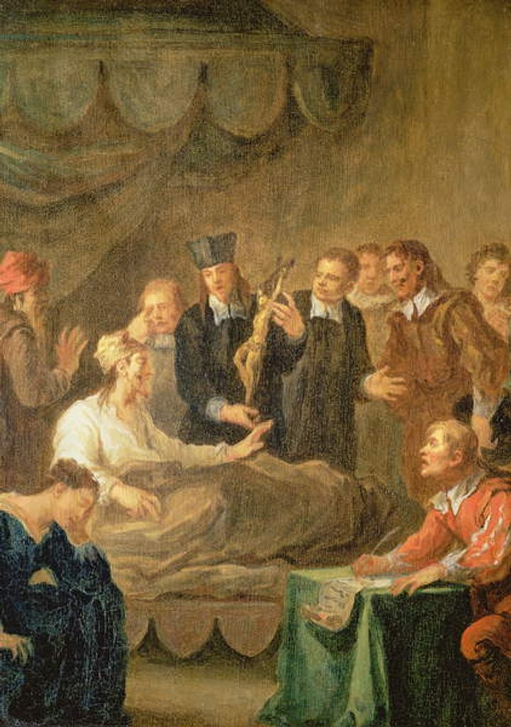 Detail of The last word and testament of Don Quixote, from Cervantes' 'Don Quixote' by John Vanderbanck