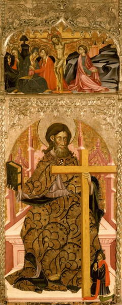 Detail of St. Philip and a donor surmounted by the Crucifixion by Master of Retascon
