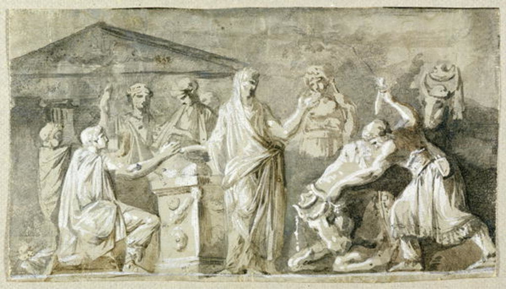 Detail of Ancient sacrifice by Luis Paret y Alcazar