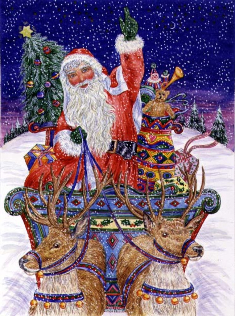 Detail of Father Christmas Setting Out on Christmas Eve by Catherine Bradbury