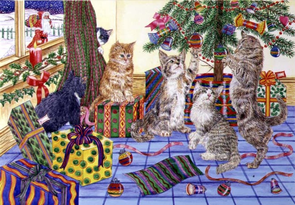 Detail of The Cats' Christmas by Catherine Bradbury