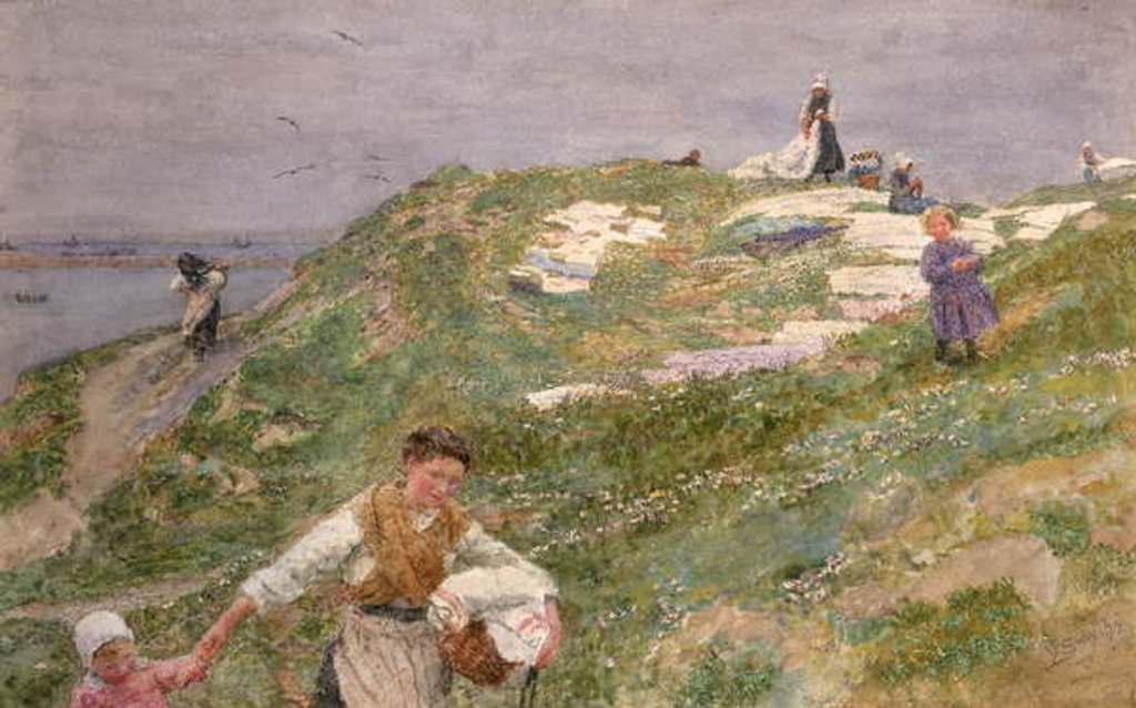 Detail of Bleaching Linen - Le Portel, before 1896 by Lionel Percy Smythe