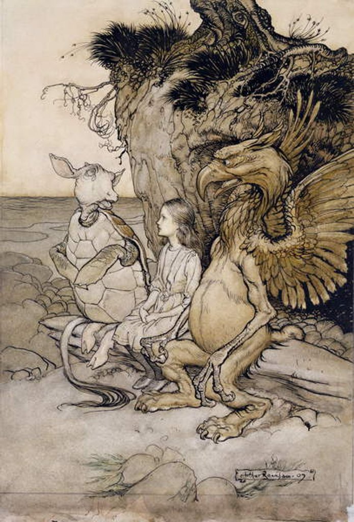 Detail of Alice and the Mock Turtle by Arthur Rackham