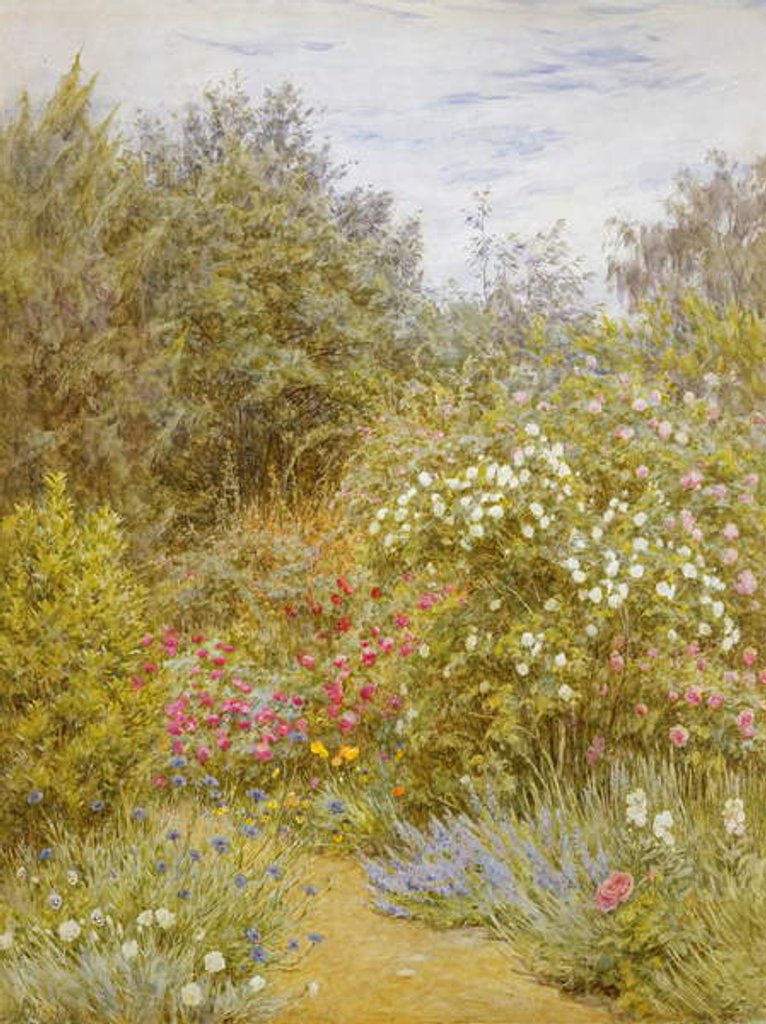 Detail of Roses in a Surrey Garden by Helen Allingham