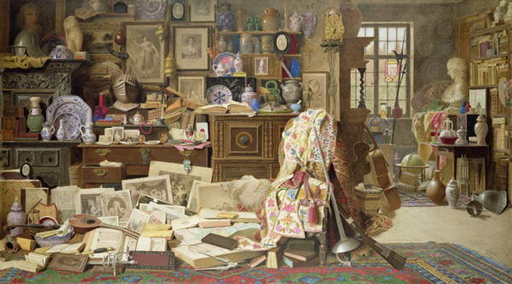 Detail of Armour, Prints, Pictures, Pipes, China Old Rickety Tables, and Chairs Broken Back'd, 1882 by Benjamin Walter Spiers