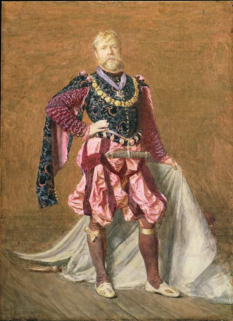 Detail of Self portrait of the artist in Elizabethan dress, 1887 by Edward John Gregory