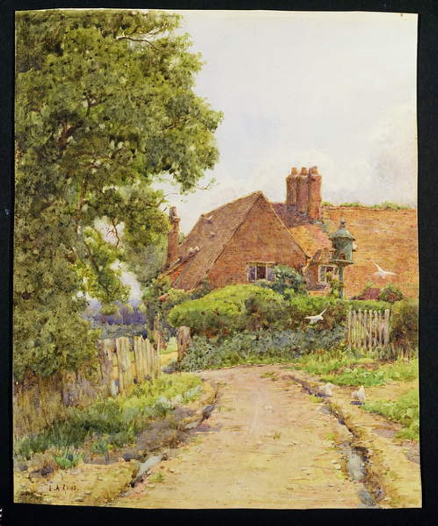 Detail of A Hampshire Farmhouse near Steep by Ernest Arthur Rowe