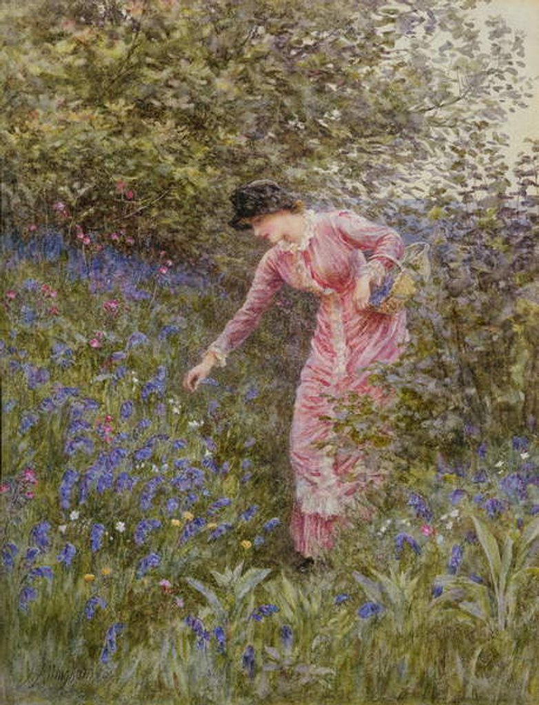 Detail of Gathering Bluebells by Helen Allingham