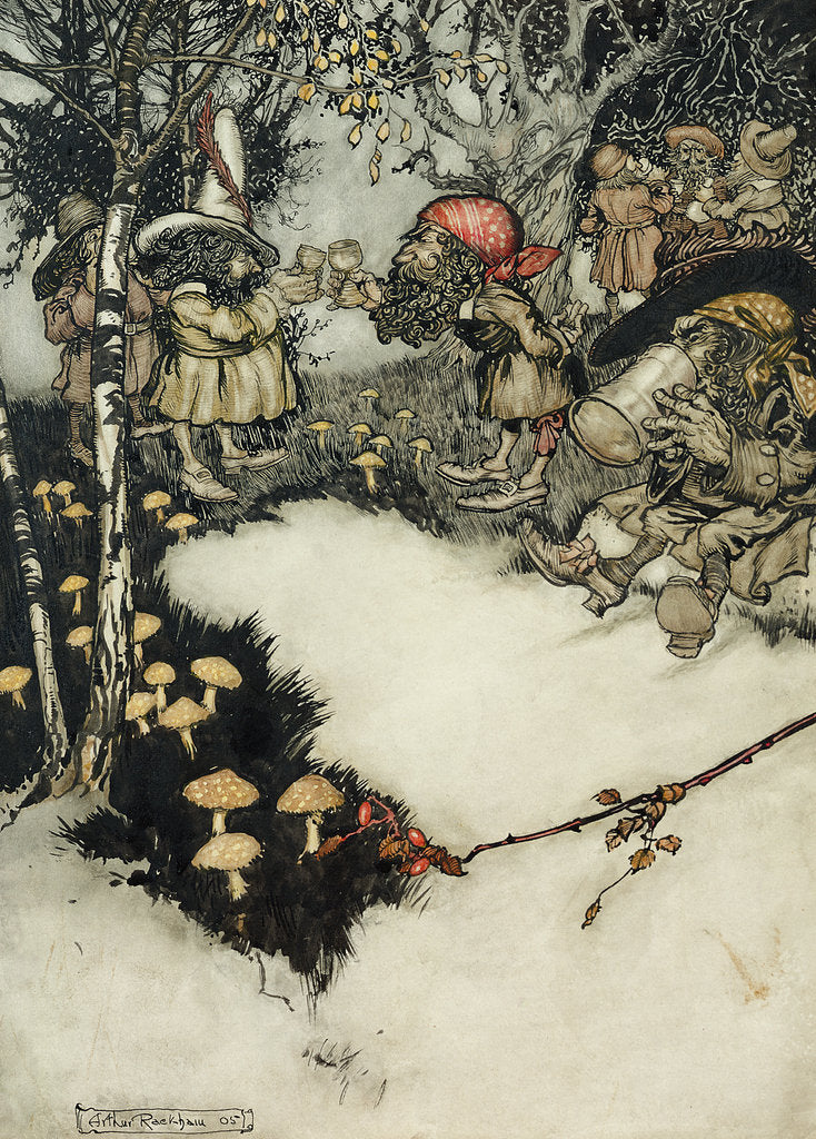 Detail of They quaffed their liquor in profound silence, 1905 by Arthur Rackham