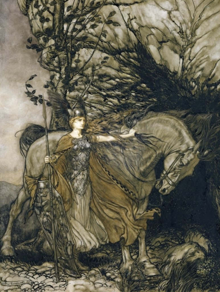 Detail of Brunnhilde, 1910 by Arthur Rackham