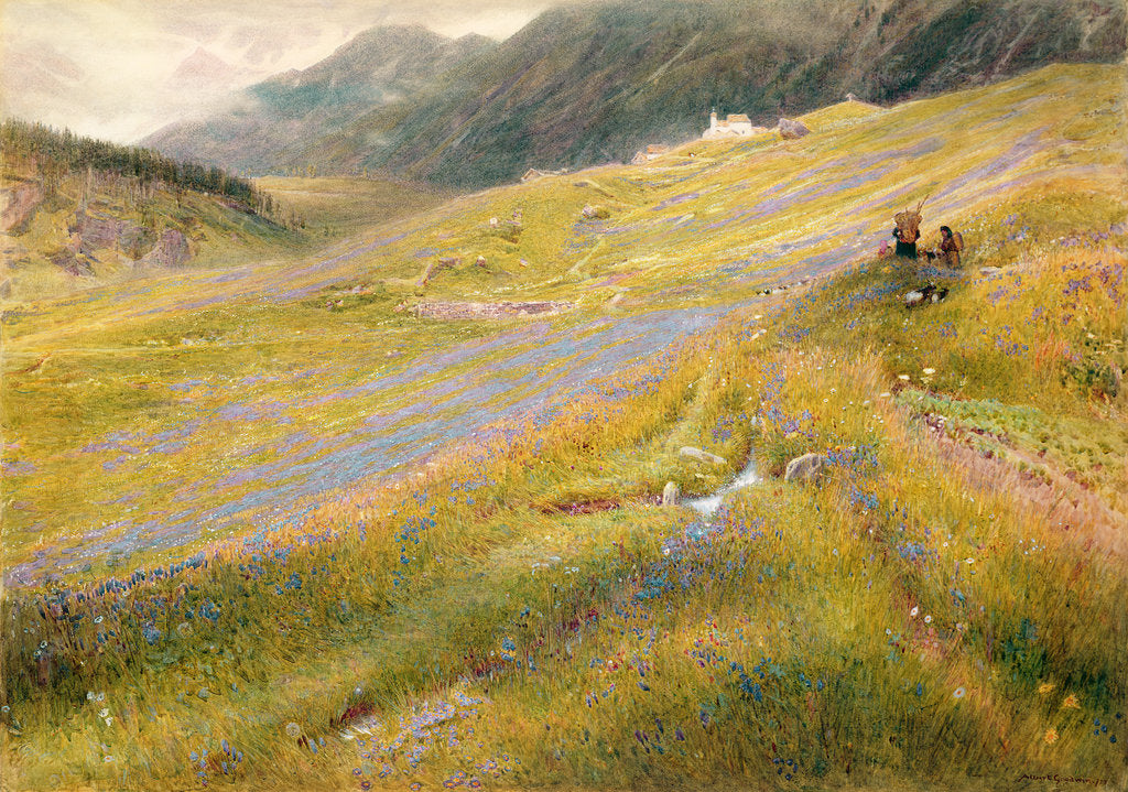 Detail of The Alpine Summer, 1874 by Albert Goodwin