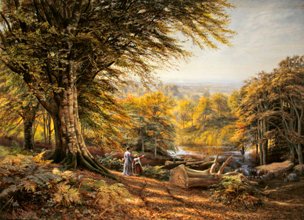 Detail of The charcoal burners near Weybridge, Surrey, 1870 by Edmund George Warren
