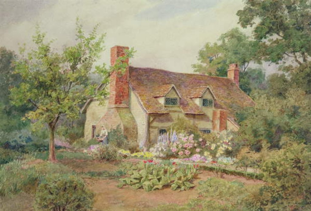Detail of A Cottage Garden near Wokingham, Berkshire by Thomas Nicholson Tyndale