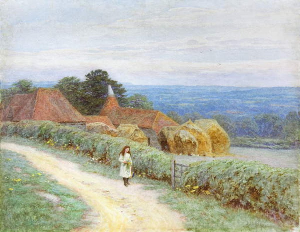 Detail of The Kentish farmhouse at Crockham Hill by Helen Allingham