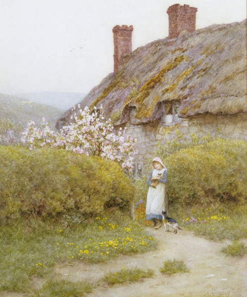 Detail of A Dorsetshire Cottage by Helen Allingham