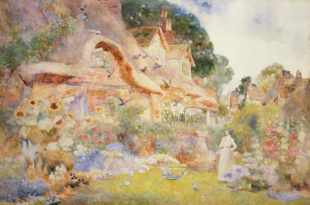 Detail of Watching the Doves, 1905 by David Woodlock