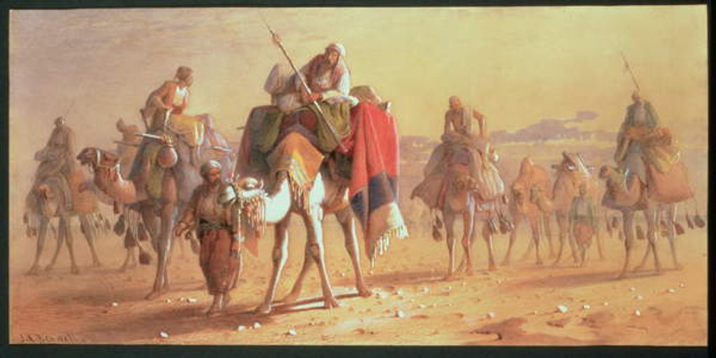 Detail of An Arab Caravan by Joseph-Austin Benwell