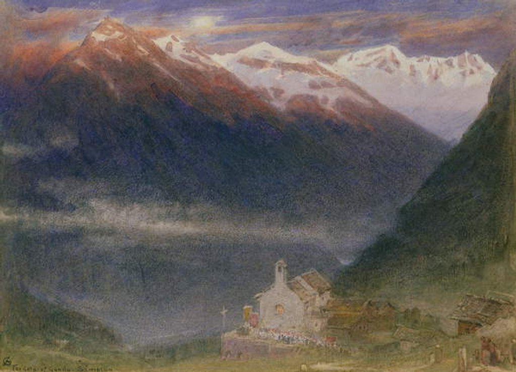 Detail of The Gorge of Gondo, Simplon by Albert Goodwin