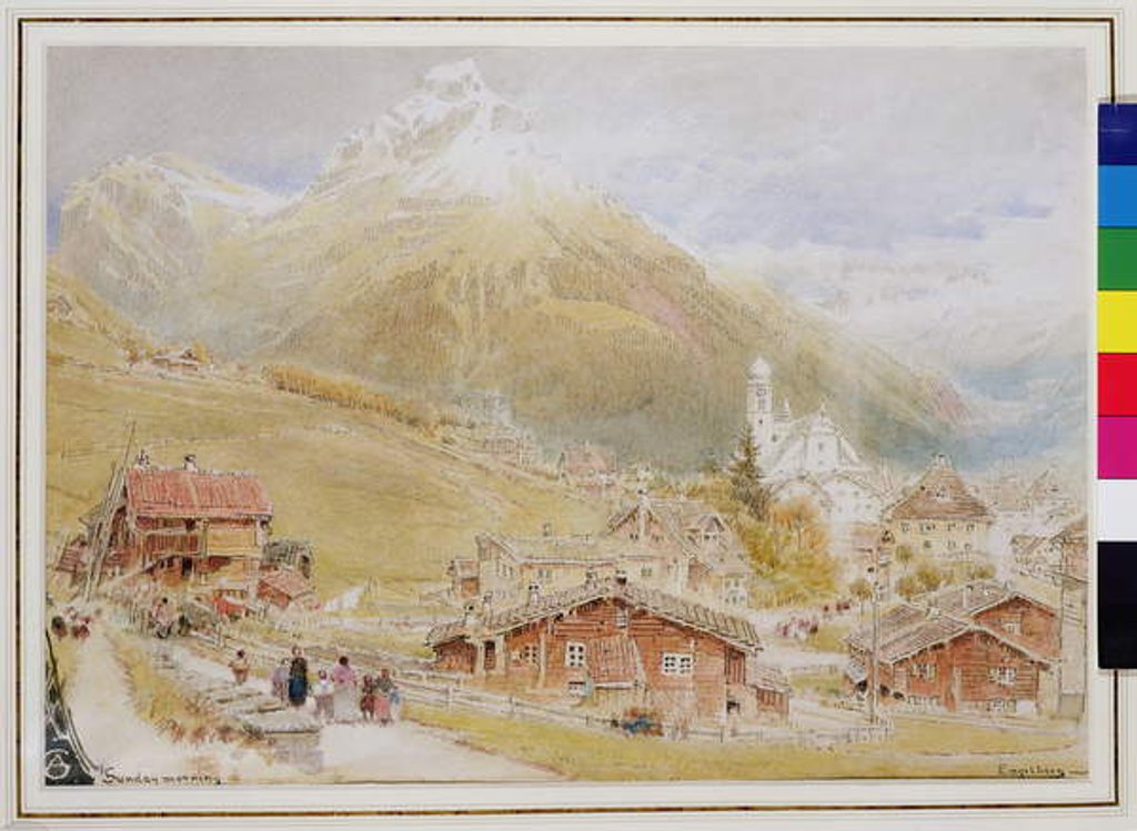 Detail of Engelberg, Sunday morning, c.1909-11 by Albert Goodwin