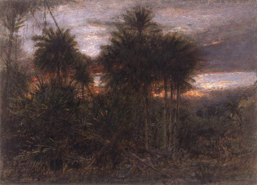 Detail of The Jungle, 'Wherein all the beasts of the forest do move' by Albert Goodwin
