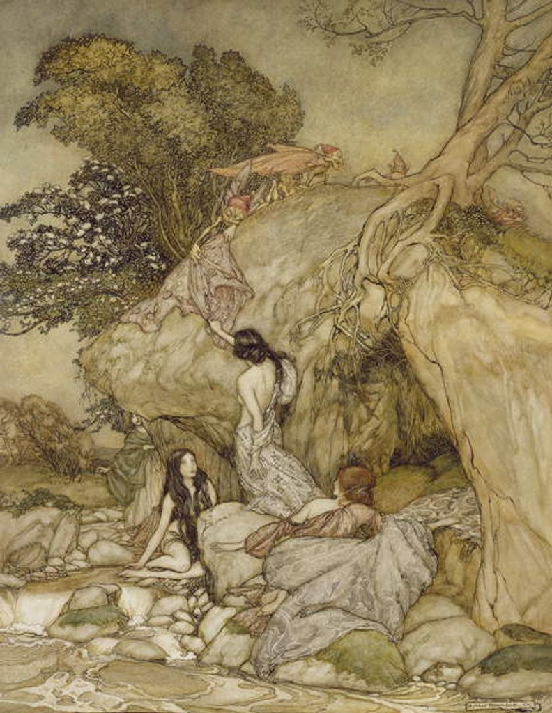 Detail of Girls by a Stream, 1906 by Arthur Rackham