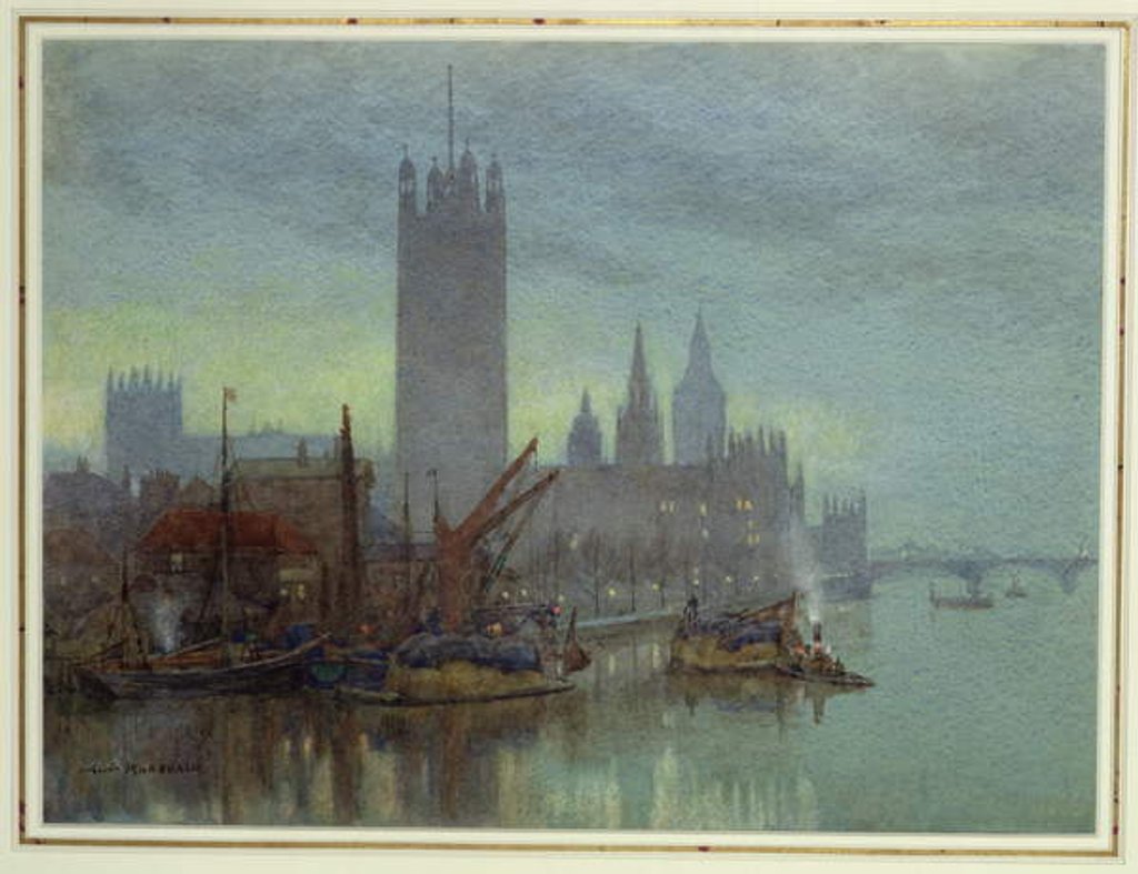 Detail of Twilight from Lambeth Bridge by Herbert Menzies Marshall