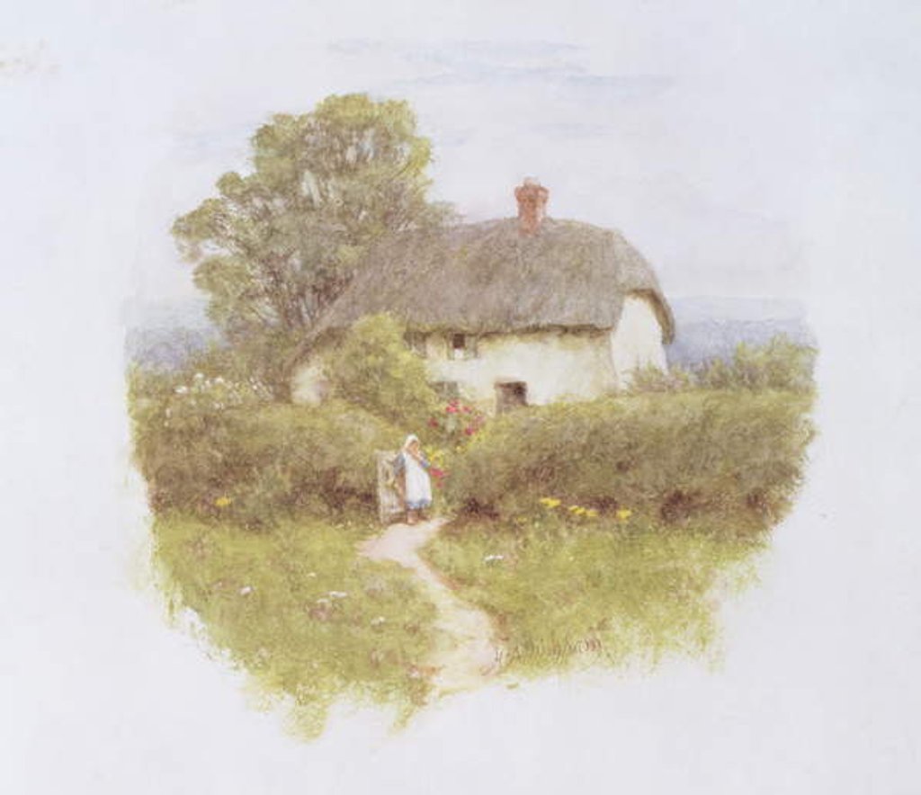 Detail of Young Girl by the Cottage Gate by Helen Allingham