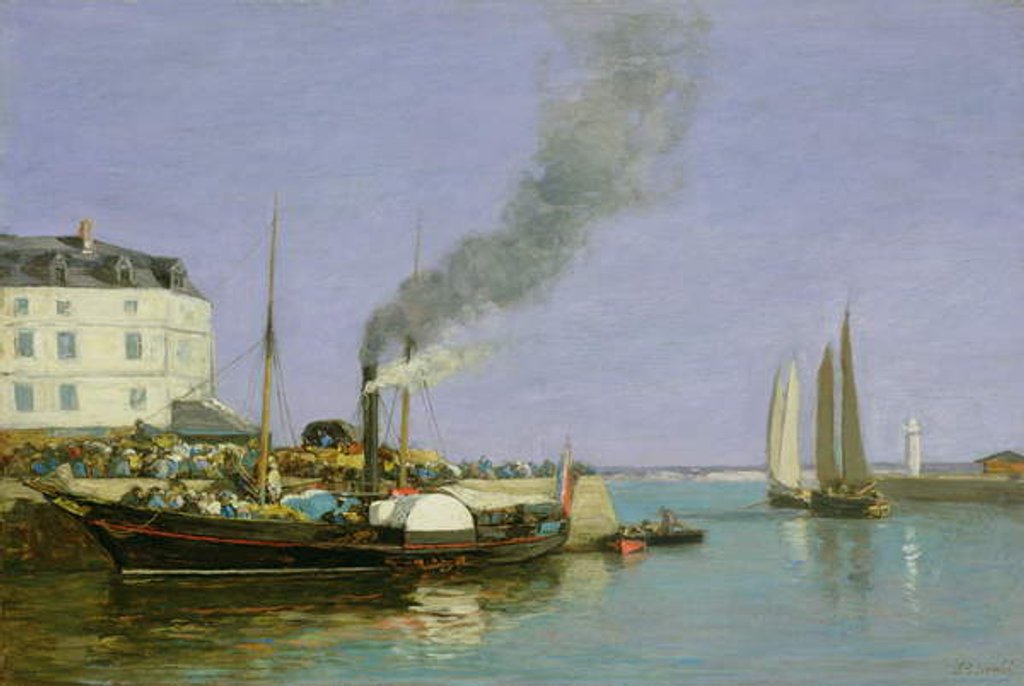 Detail of Honfleur, 1854-57 by Eugene Louis Boudin