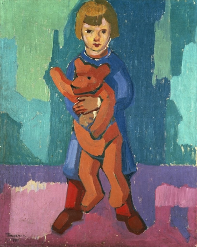 Detail of Boy with a Teddy Bear by Axel Torneman