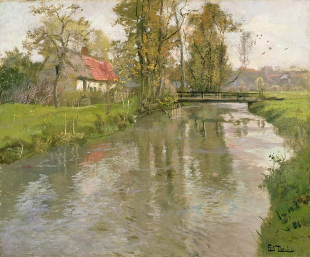 Detail of River Landscape, c.1897 by Fritz Thaulow