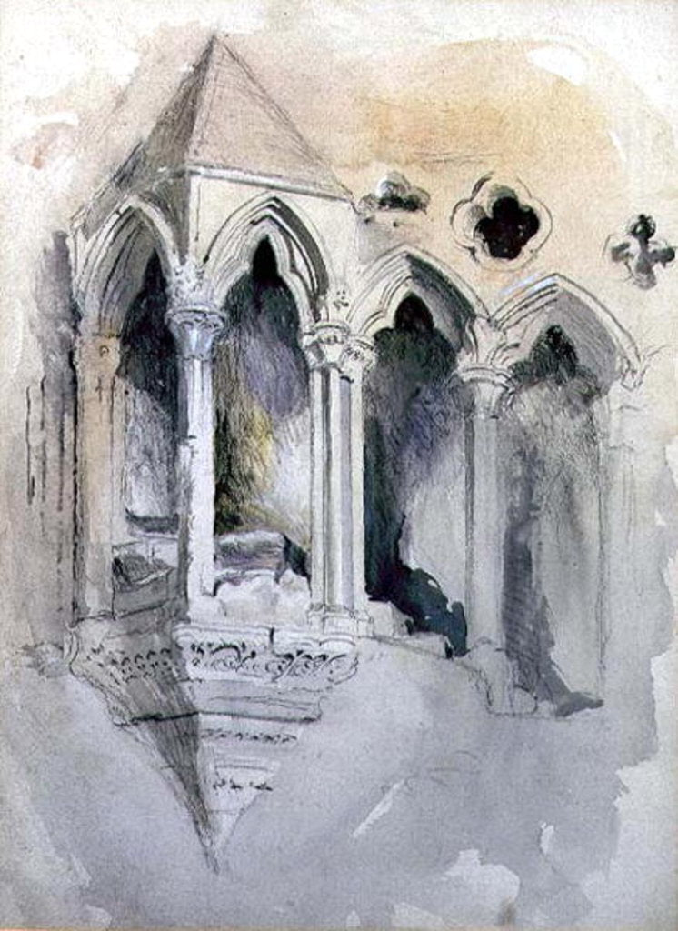 Detail of A Gothic Stairway in Chester Cathedral by John Ruskin