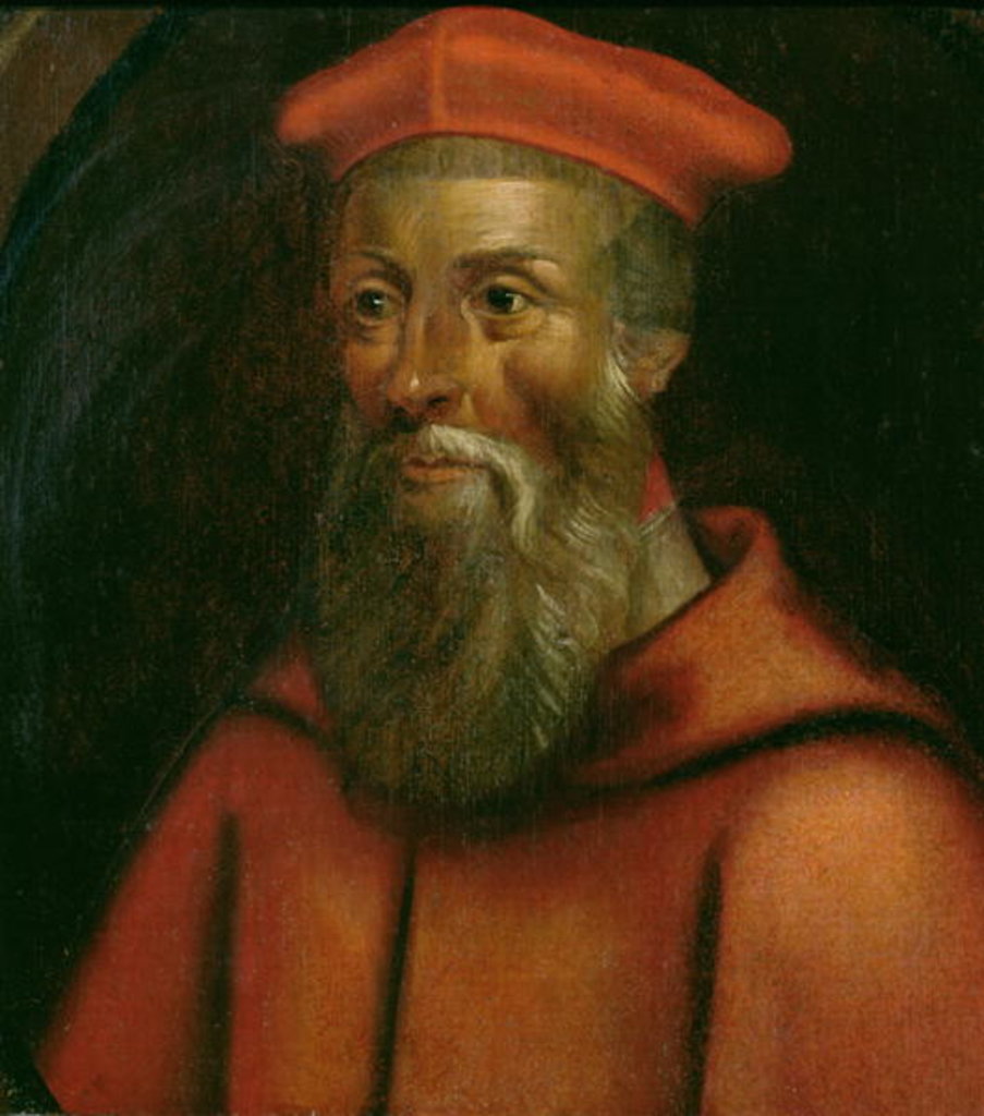 Detail of Portrait of Cardinal Reginald Pole Archbishop of Canterbury by English School