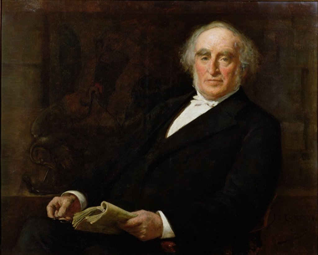 Detail of Portrait of Professor James Legge First Oxford Professor of Chinese and Member of Corpus Christi College, Oxford by James Elder Christie
