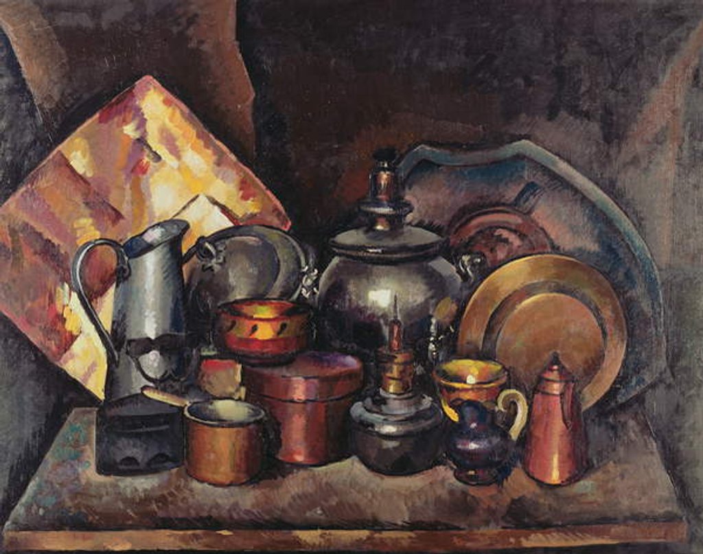 Detail of Still life with Samovar, 1920 by Ilya Ivanovich Mashkov