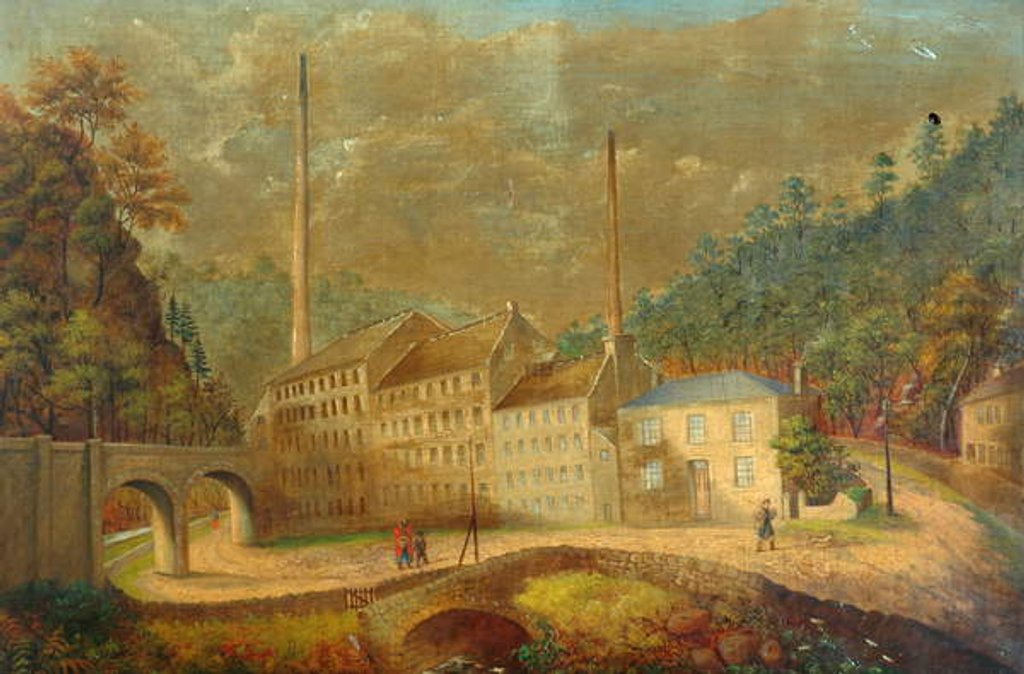Detail of Mill Buildings by Unknown Artist
