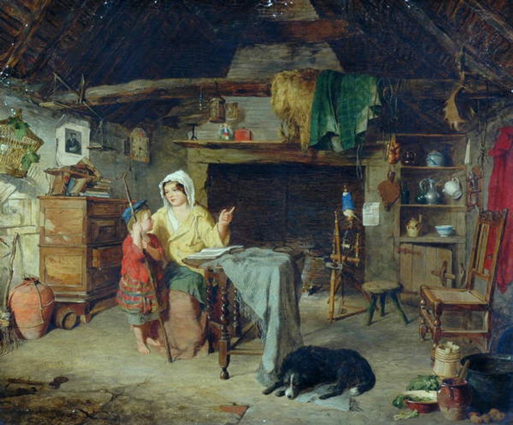 Detail of The Ettrick. Shepherd Boy Receiving his first impressions from his mother, 1858 by George Washington Brownlow