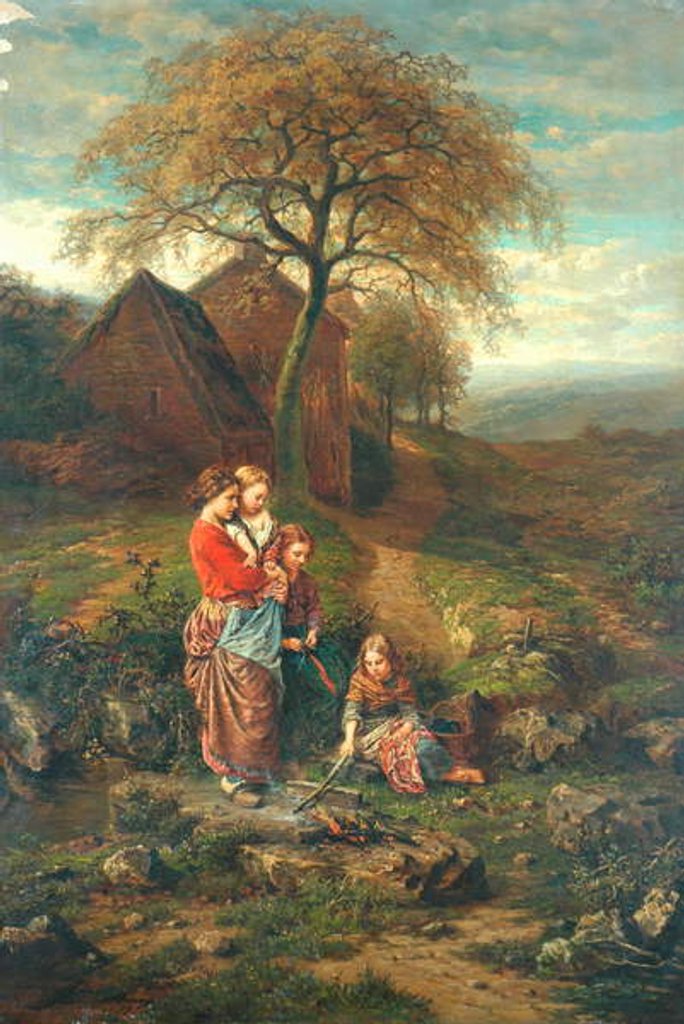 Detail of Autumn In The Ardennes, 1857 by Henry Campotosto