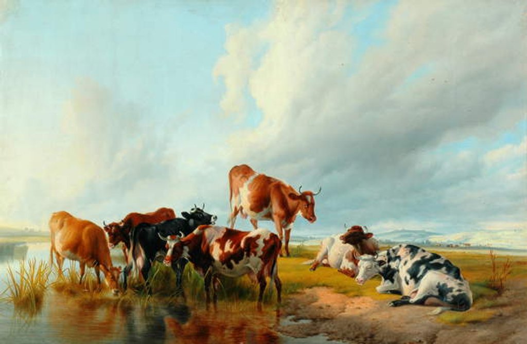 Detail of A Group of Cattle, 1877 by Thomas Sidney Cooper
