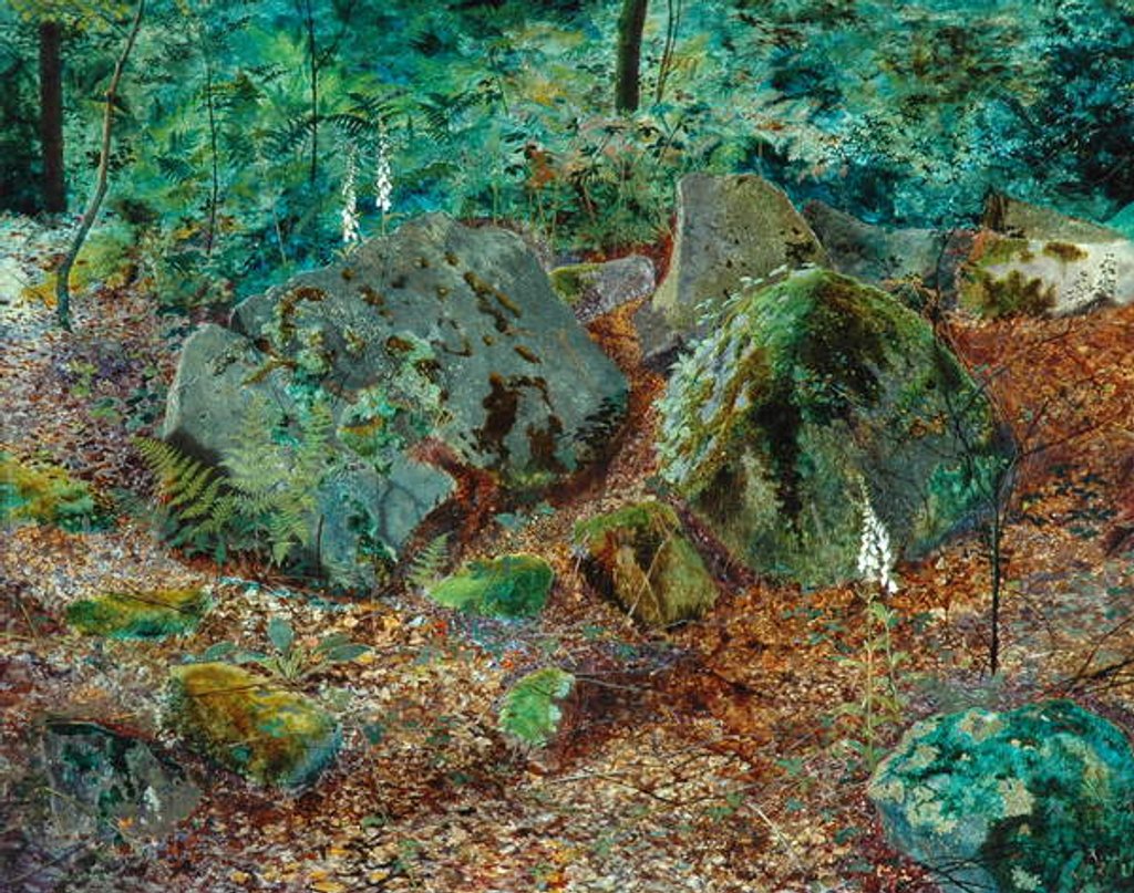 Detail of A Mossy Glen, 1864 by John Atkinson Grimshaw