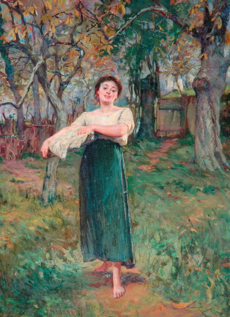 Detail of The Laundry Maid, 1883 by Howard Helmick