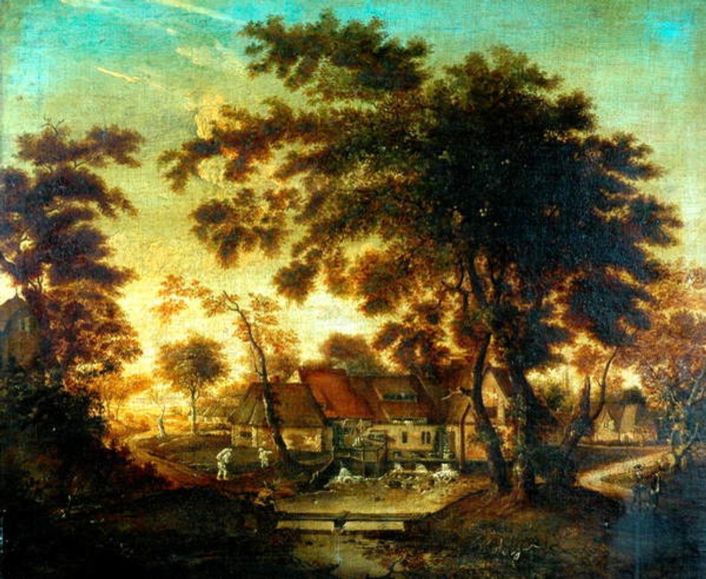Detail of The Water Mill by Meindert Hobbema