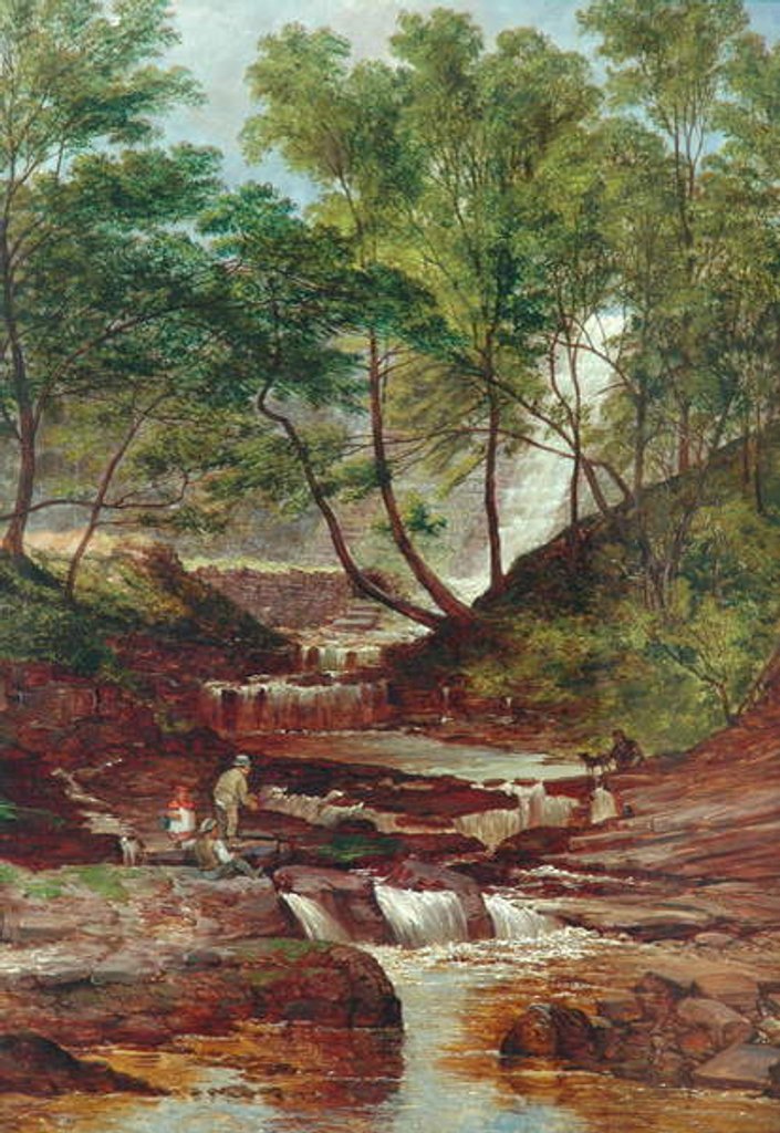 Detail of Cat Holes Dam Fall in Todmorden, 1870 by John Holland