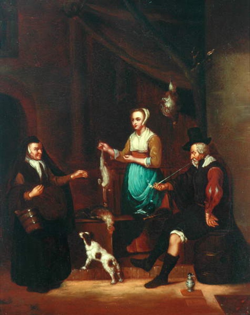 Detail of Le Marchand de Volaille by Gabriel Metsu