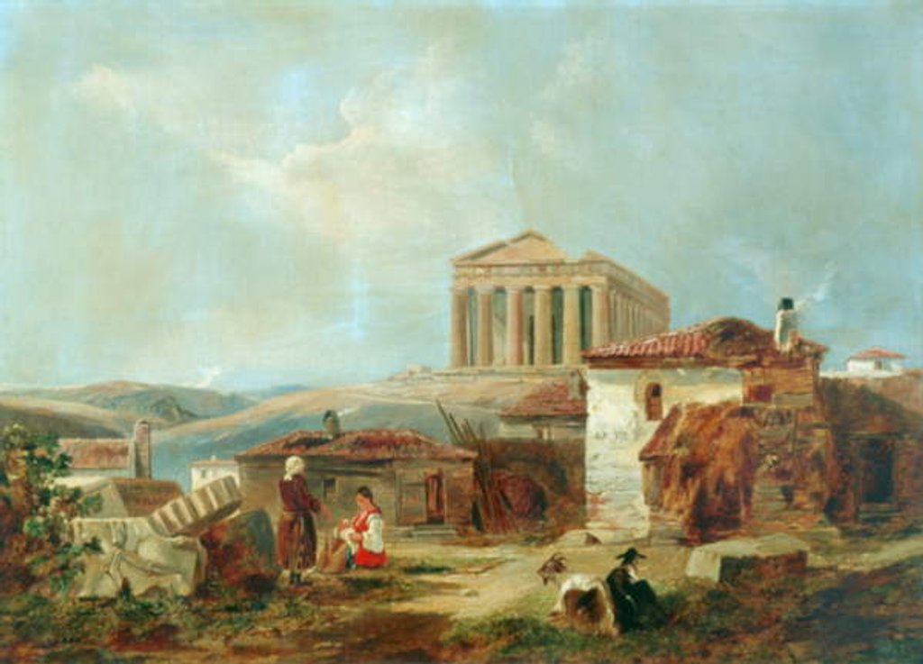 Detail of Athens With The Acropolis, 1839 by William James Muller