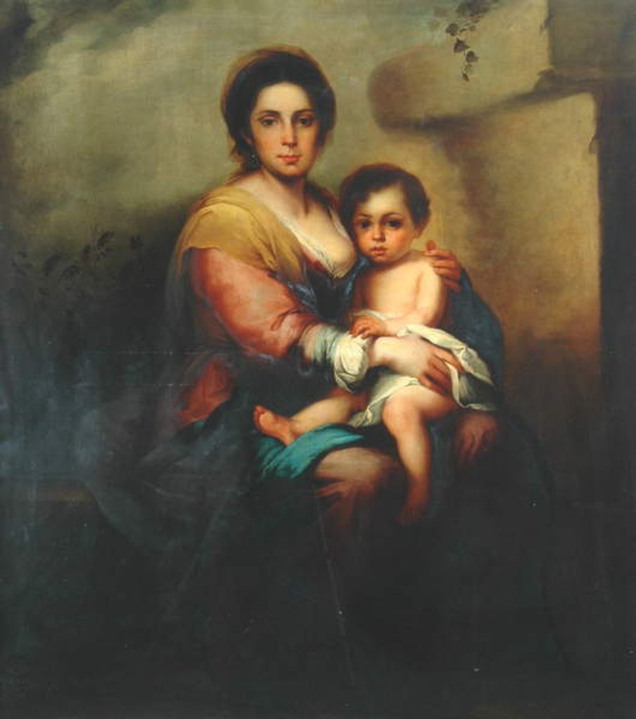 Detail of Virgin and child, 18th century by Bartolome Esteban Murillo